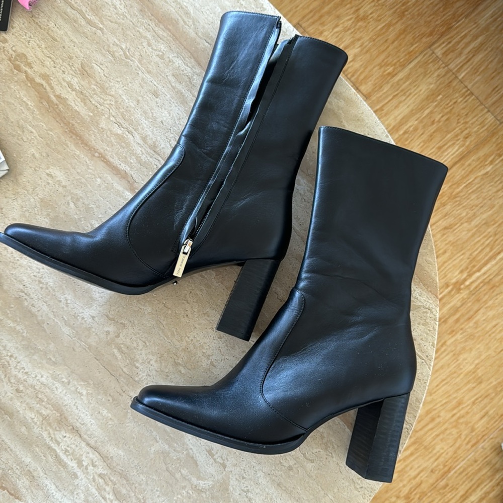 Barely worn soft square toe black booties from Tony Bianco